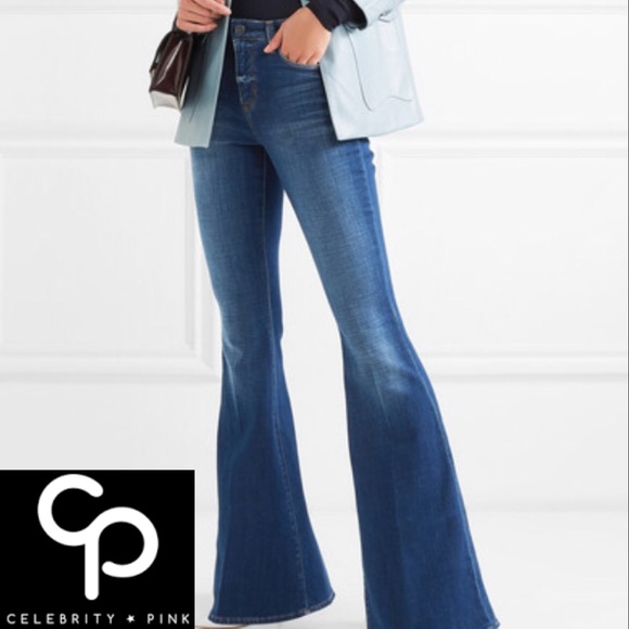 celebrity pink high rise flare jeans